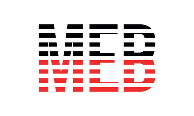 MEB three initial letter iconic line negative space minimal logo design vector template. monogram, abstract, wordmark, business, typography, minimalist, brand, company, flat, modern, unique, simple