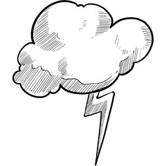 thundercloud handdrawn illustration