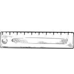 ruler handdrawn illustration
