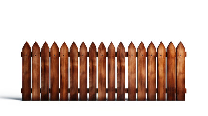 Brown wooden fence illustration Used to decorate the house and garden isolated on white transparent background, PNG File