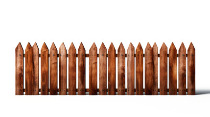 Brown wooden fence illustration Used to decorate the house and garden isolated on white transparent background, PNG File