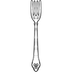 fork handdrawn illustration