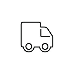 Truck delivery line icon isolated on transparent background