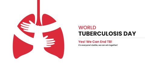 World Tuberculosis Day, banner, poster, social media post, vector illustration, awareness, 24th March, observance, international, typography, brochure, flyer, medical, lung cancer, World TB Day - obrazy, fototapety, plakaty