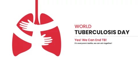 Meubelstickers World Tuberculosis Day, banner, poster, social media post, vector illustration, awareness, 24th March, observance, international, typography, brochure, flyer, medical, lung cancer, World TB Day © Afif Ahsan