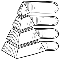 pyramid chart handdrawn illustration - obrazy, fototapety, plakaty