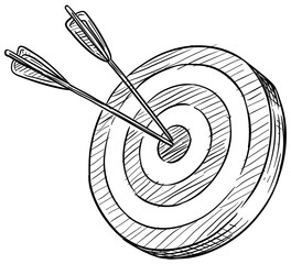 dart target handdrawn illustration