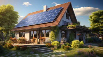 Fototapeta na wymiar Suburban homes with rooftop solar panels