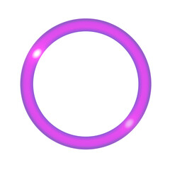 Vector purple circle on white background purple metal ring with lighting effect