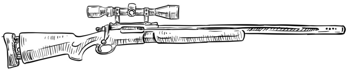 sniper handdrawn illustration