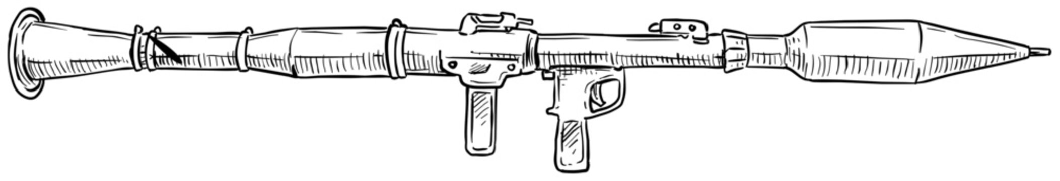 bazooka handdrawn illustration