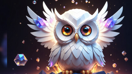 Obraz premium owl and crystal #3