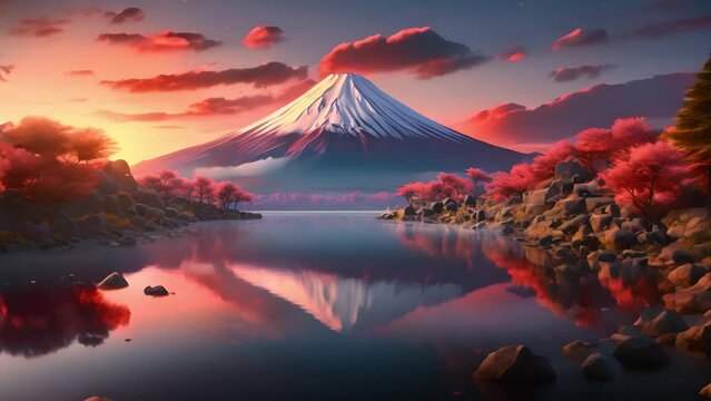 富士山の観光イメージ,Generative AI 
