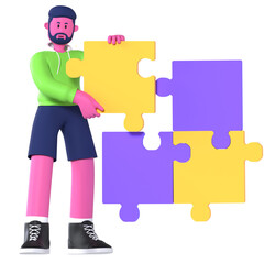 Male 3D Character Agency Puzzle solution piece