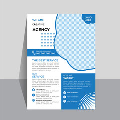 blue business flyer design A4 Size template