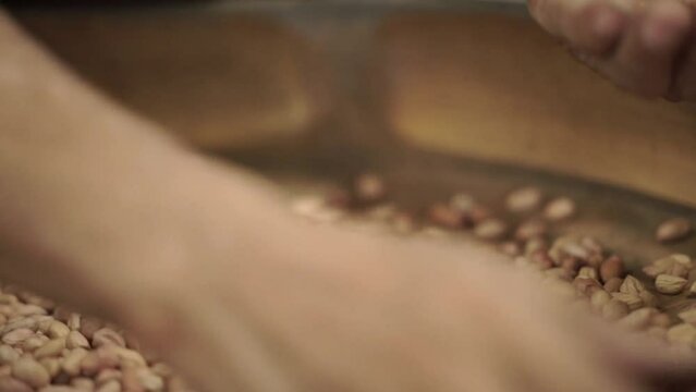 sort the nuts by hand