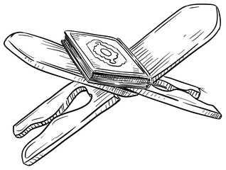 Al-Quran handdrawn illustration