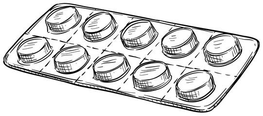 pills handdrawn illustration