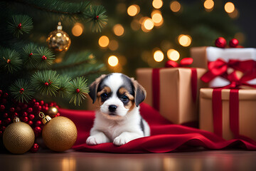 dog in christmas