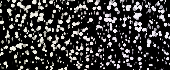Vector falling snow isolated on a black background, snowfall at night, falling snow down on the black background.