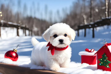 puppy in the snow