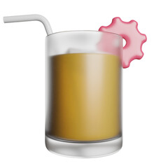 Cocktail Drink Juice 3D Renderin Icon Illustration