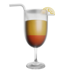 Cocktail Drink Juice 3D Renderin Icon Illustration