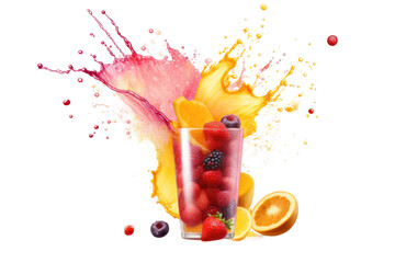 Fruit Punch Splash Isolated On Transparent Background