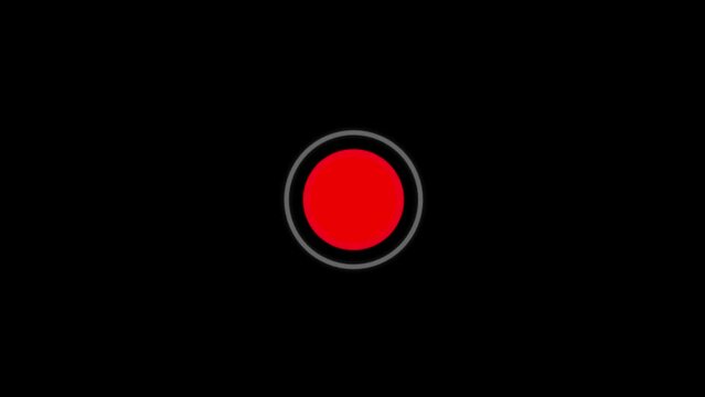 Live Sign Animation of Red Circle Signal on Black Background