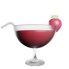 Cocktail Drink Juice 3D Renderin Icon Illustration