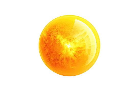 Sun and Planet Isolated On Transparent Background