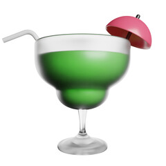 Cocktail Drink Juice 3D Renderin Icon Illustration
