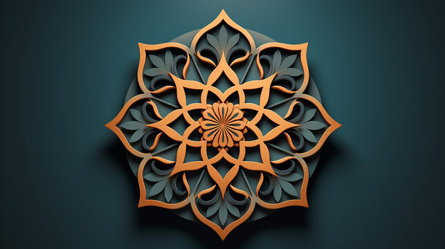 simple islamic ornament persian motif 3d ramadan
