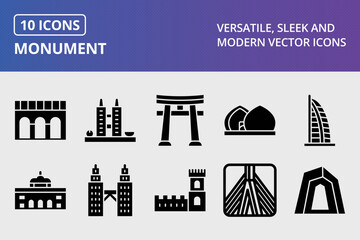 Monument Glyph Icons Set
