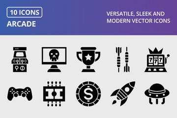 Arcade Glyph Icons Set © IYIKON