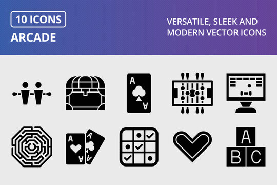 Arcade Glyph Icons Set