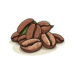 Fresh coffee beans vector in a cup