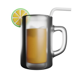 Cocktail Drink Juice 3D Renderin Icon Illustration