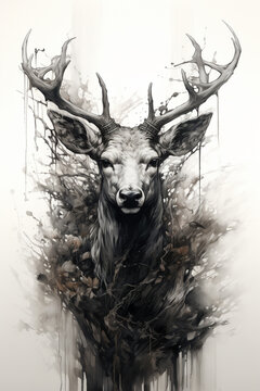 scary mystical gothic image of a deer