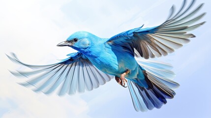 Splendid Bluebird in Flight