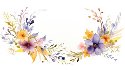Obraz premium Floral Border with Swirls and Daisies