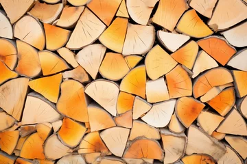 Fotobehang close-up of firewood texture and patterns © Alfazet Chronicles