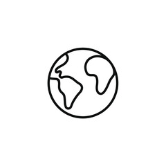 Globe line icon isolated on transparent background