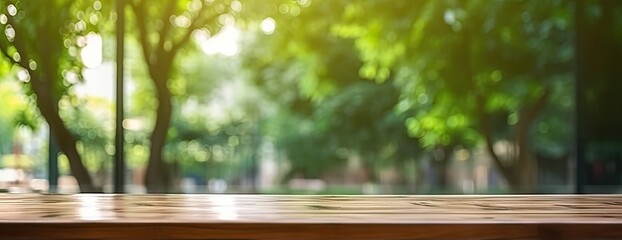 Charming balance between nature and interior design is beautifully depicted. Wooden table bathed in soft glow of natural light streaming through nearby window becomes canvas for collection of plants - obrazy, fototapety, plakaty