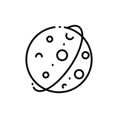 Moon outline icons, astronomy minimalist vector illustration ,simple transparent graphic element .Isolated on white background