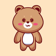 Cute bear animal mascot cartoon illustration