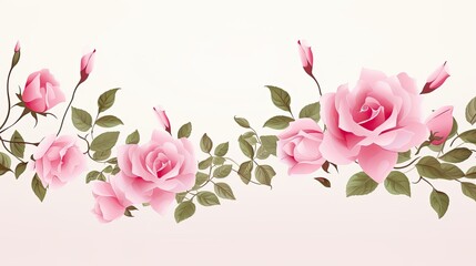 Beautiful Pink Roses on a Pink Background