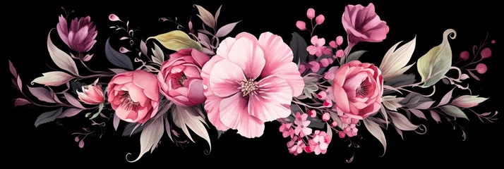 Rolgordijnen Flower arrangement with pink and purple flowers © shelbys