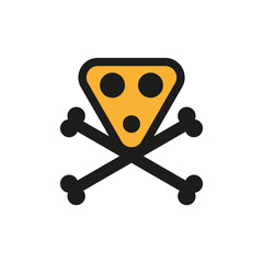 Poison and toxin icon. Symbol of mortal danger. Vector sign and drawing. Skull with crossbones.