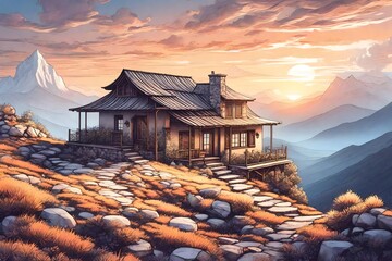 sunrise in the mountains